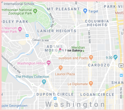 Rise Bakery Gluten Free Washington DC Map