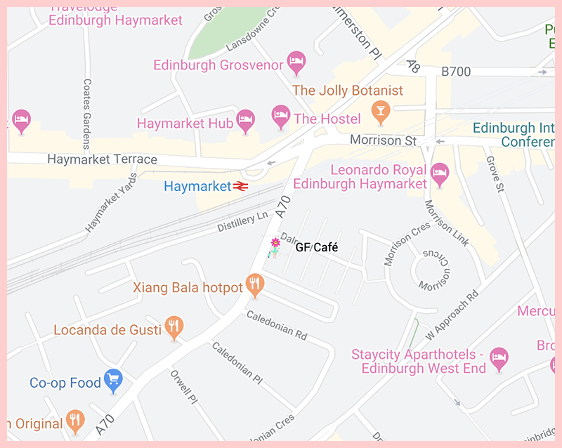 GF Cafe Edinburgh Google Map