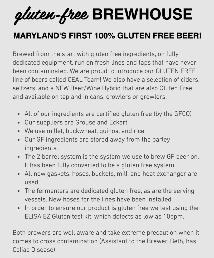 bcbrewerymd Gluten Free Beer